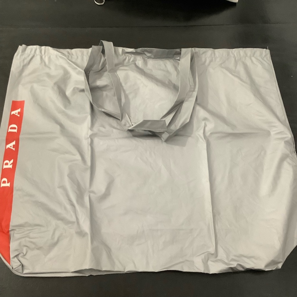 Prada Gray Vinyl Storage Bag 22” x 19” (695)